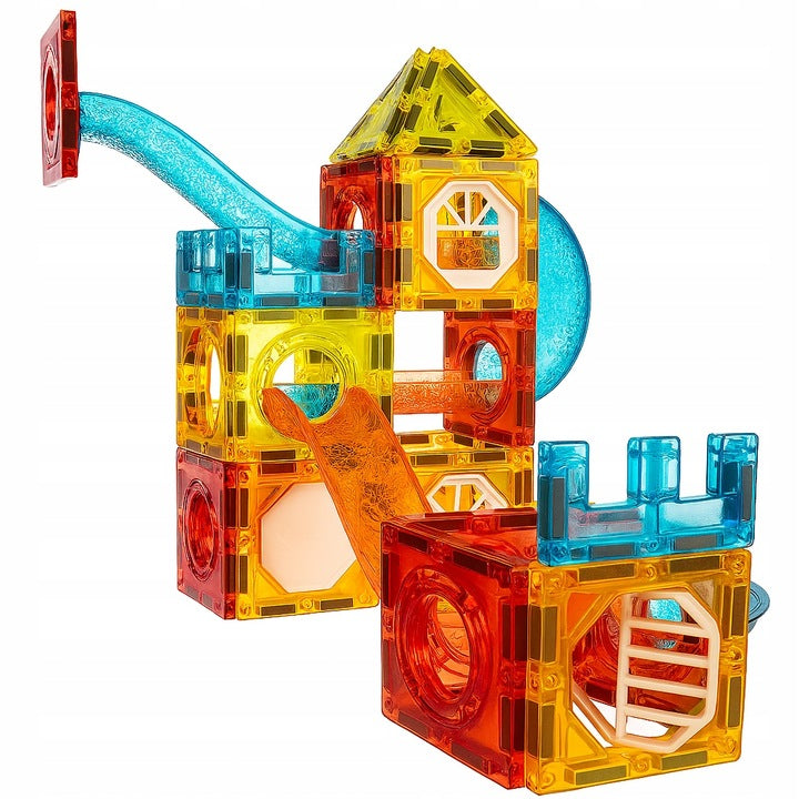 Klocki magnetyczne ze świecącymi kulkami 75 el.