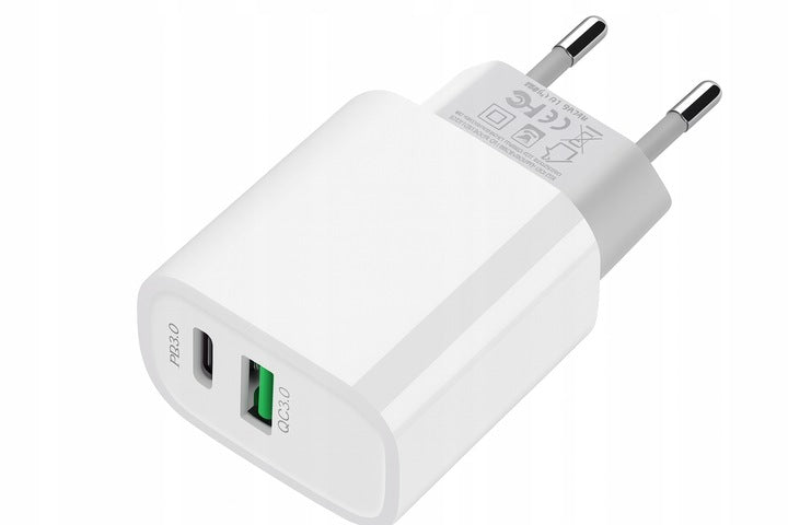Szybka ładowarka sieciowa do telefonu USB i USB-C
