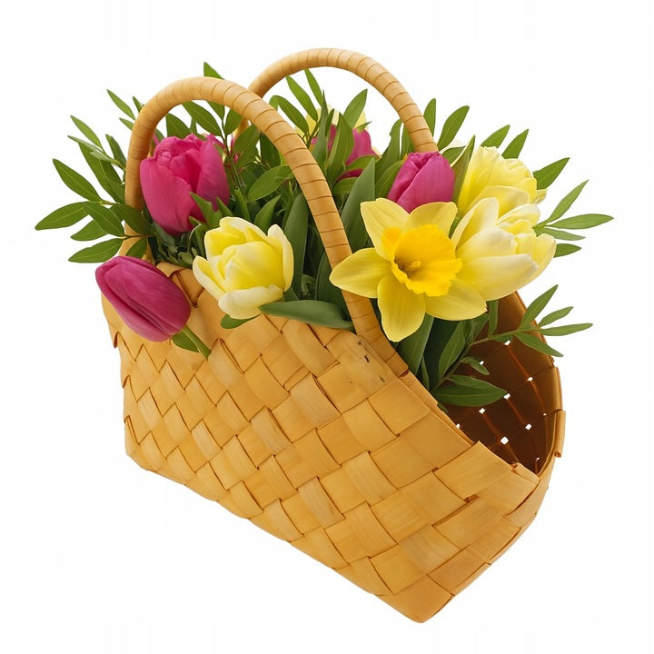 Koszyk bambusowy pleciony z rączką