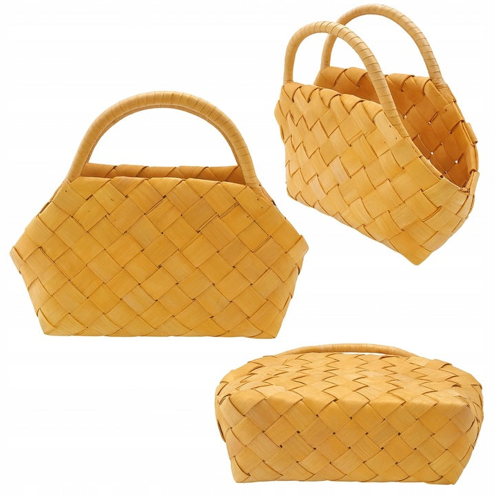 Koszyk bambusowy pleciony z rączką