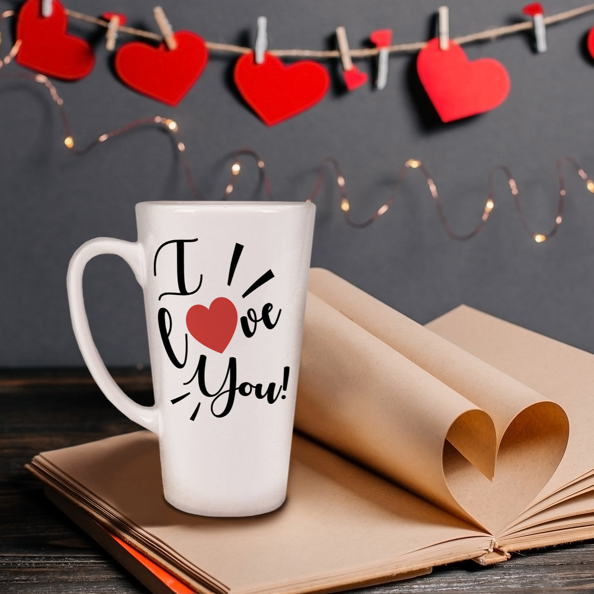 Kubek Latte Walentynki - I LOVE YOU