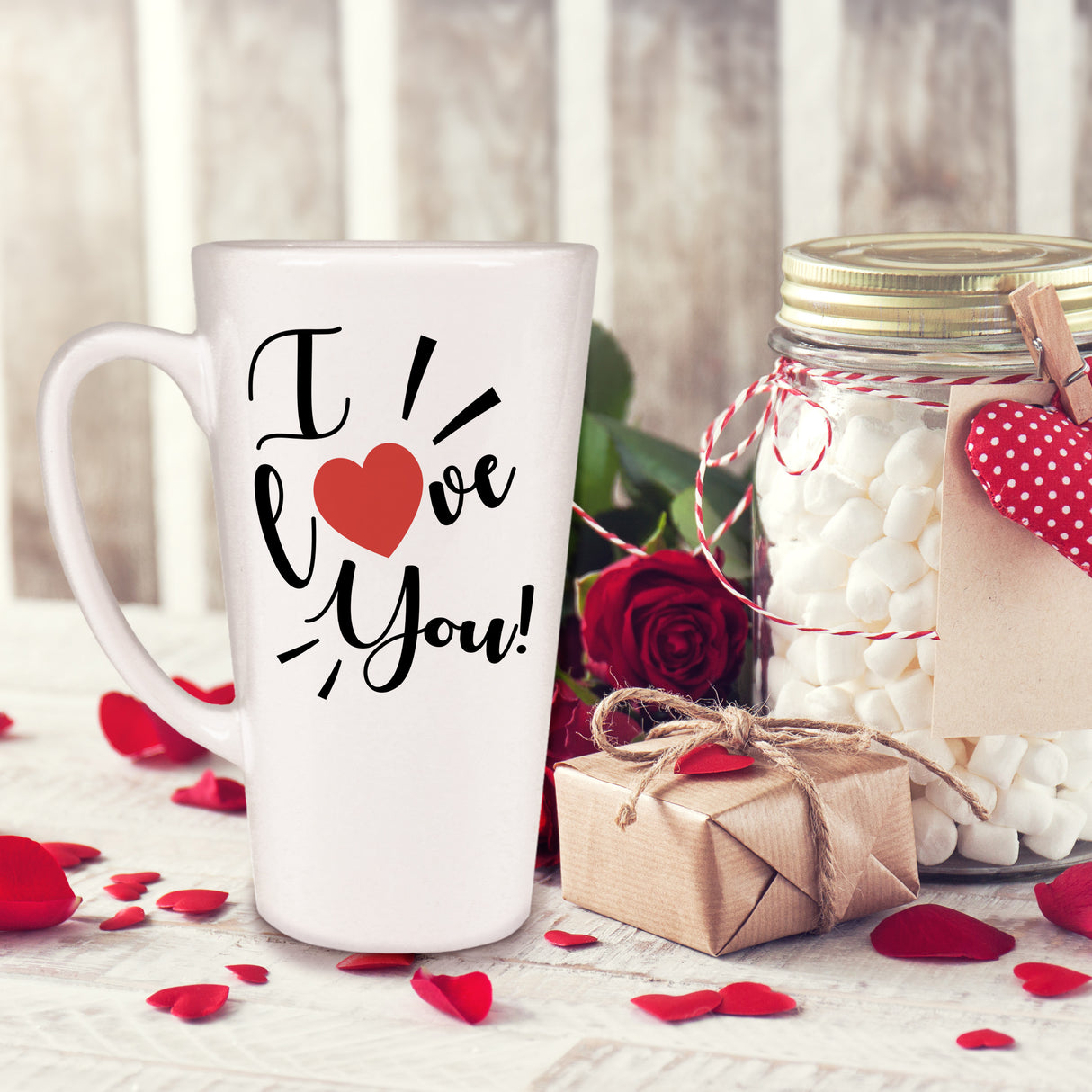 Kubek Latte Walentynki - I LOVE YOU