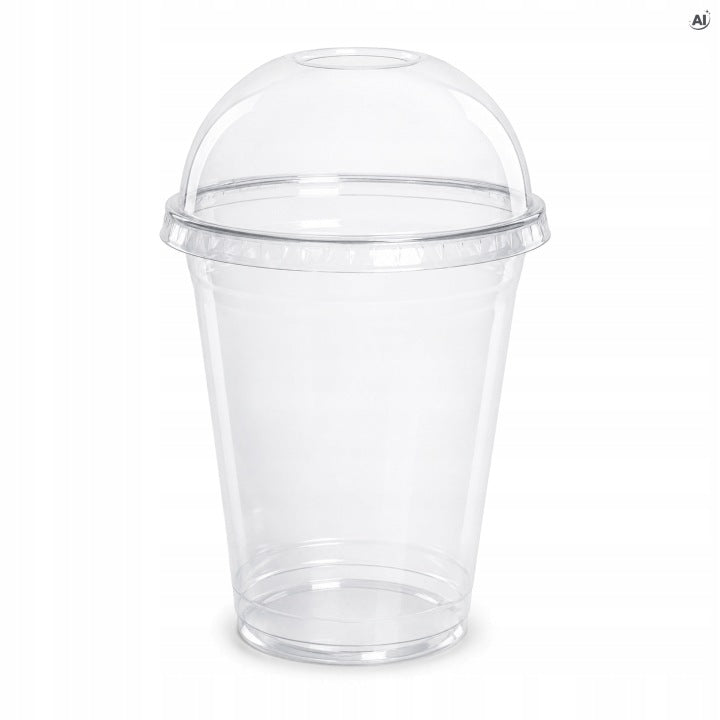 Kubki plastikowe  z pokrywką kopułką 500ml