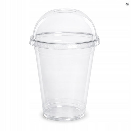 Kubki plastikowe z pokrywką kopułką 500ml