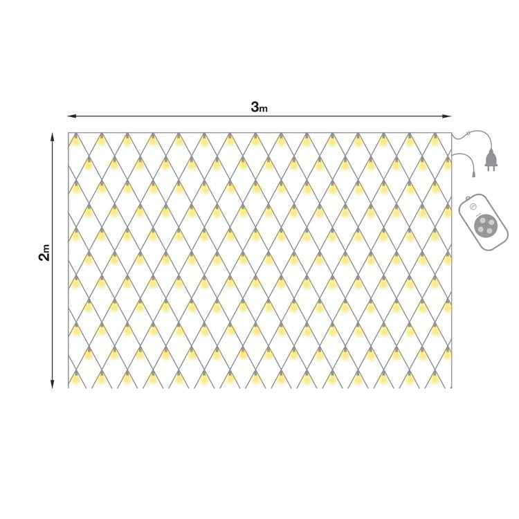 Siatka LED 3x3m Biała Ciepła na Taras, Krzewy, Balkon