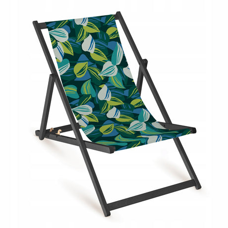 Leżak drewniany LISCIE RETRO - Czarny Stelaż