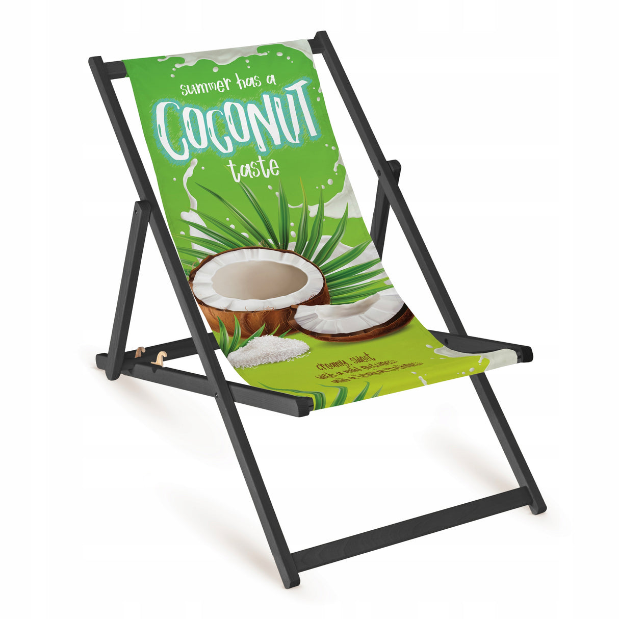 Leżak drewniany COCONUT - Czarny Stelaż