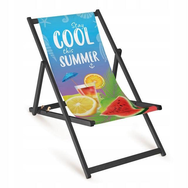 Leżak drewniany COOL SUMMER - Czarny Stelaż