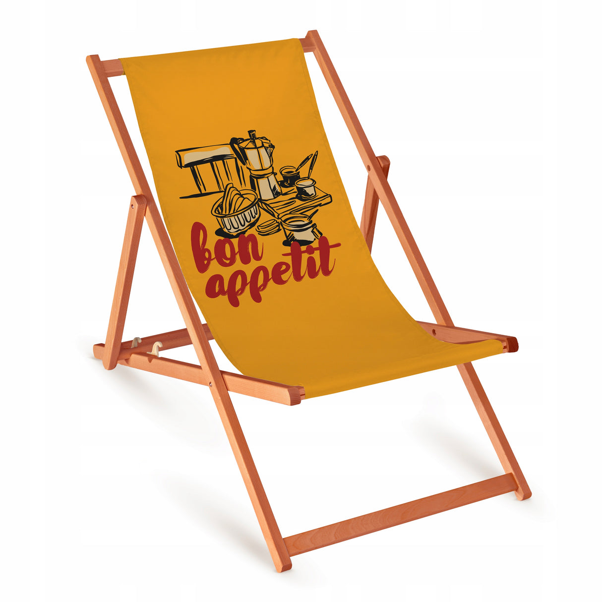 Leżak drewniany BON APPETIT - Pomarańczowy Stelaż