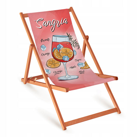 Leżak Drewniany SANGRIA - Stelaż Pomarańczowy