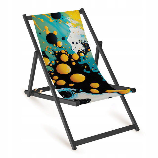 Leżak drewniany AQUA BOOM - Czarny Stelaż