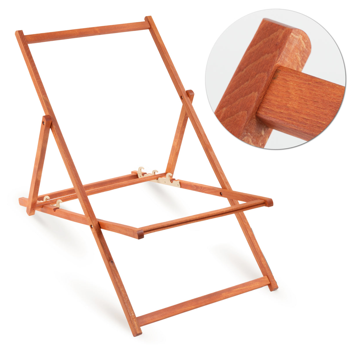 Leżak drewniany FEMME FATALE - Pomarańczowy Stelaż