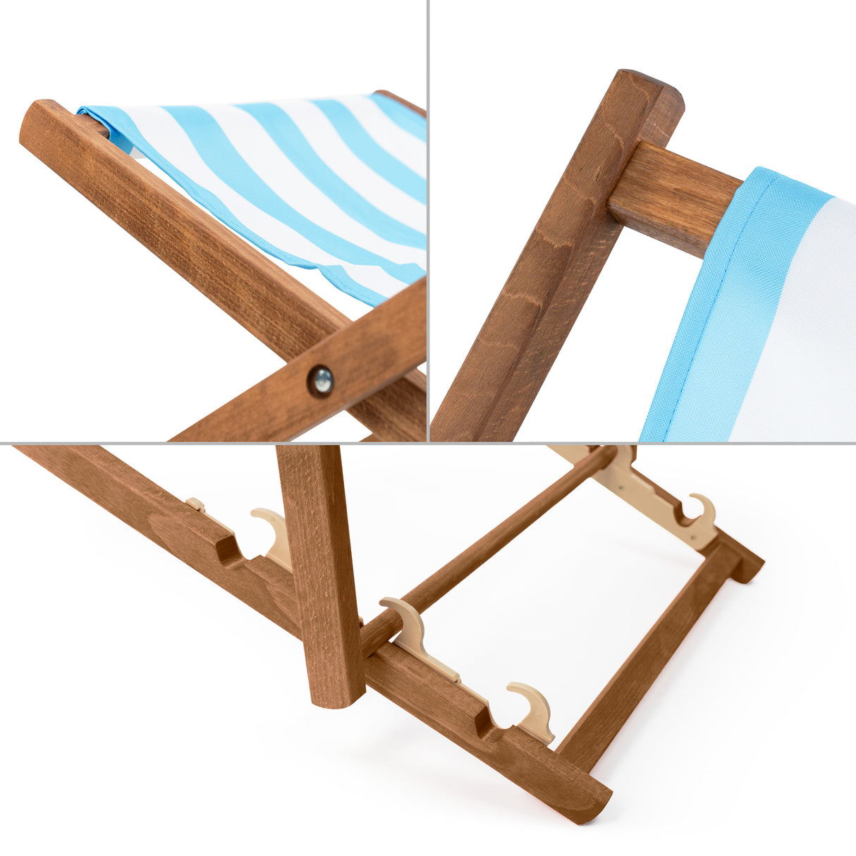 Leżak drewniany APEROL SPRITZ- Brązowy stelaż