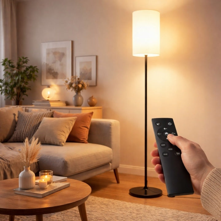 Lampa podłogowa stojąca LED z pilotem regulacja światła
