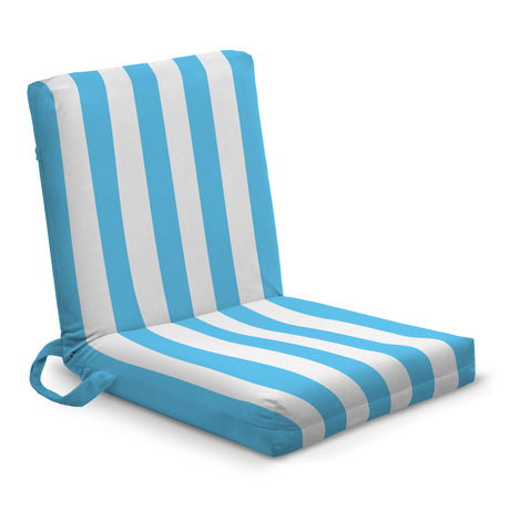 Leżak podróżny składany leżanka w białe paski- RÓŻNE KOLORY Niebieski