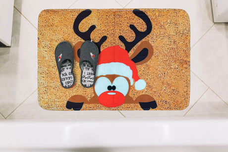 Dywanik świąteczny łazienkowy Renifer