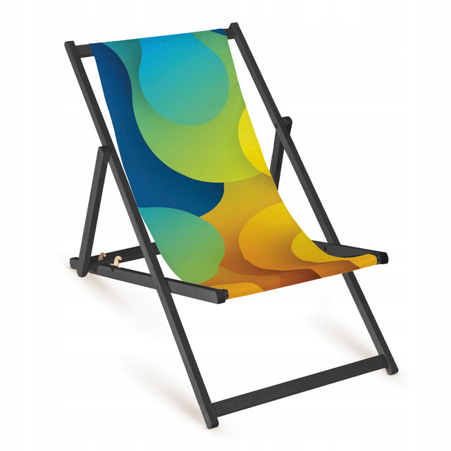 Leżak drewniany ABSTRAKCYJNA LAWA - Czarny Stelaż