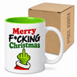 Kubek świąteczny Merry F*cking Christmas Zielony