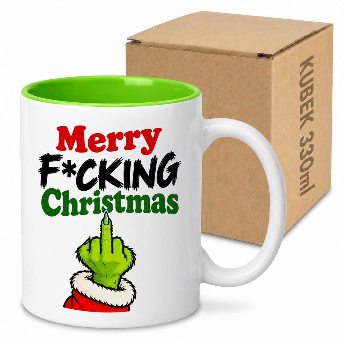 Kubek świąteczny Merry F*cking Christmas Zielony
