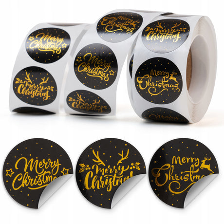 Naklejki Merry Christmas Czarno-złote