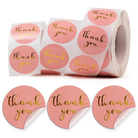 Naklejki Thank You Różowe