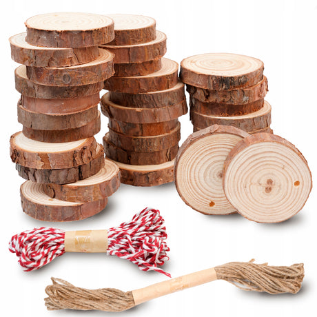 Naturalne plastry drewna 30 szt. DIY