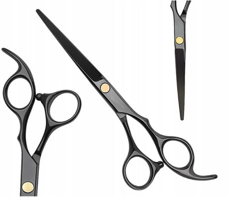 Profesjonalne nożyczki fryzjerskie czarne do włosów i brody