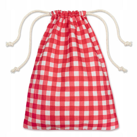 Worek Bawełniany 150x200m Kratka Czerwony