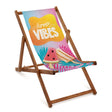 Leżak drewniany SUMMER VIBES - Brązowy stelaż olejowany PREMIUM