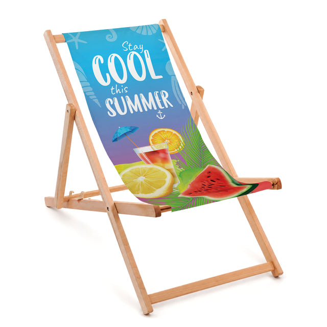 Leżak drewniany COOL SUMMER- Naturalny stelaż olejowany PREMIUM
