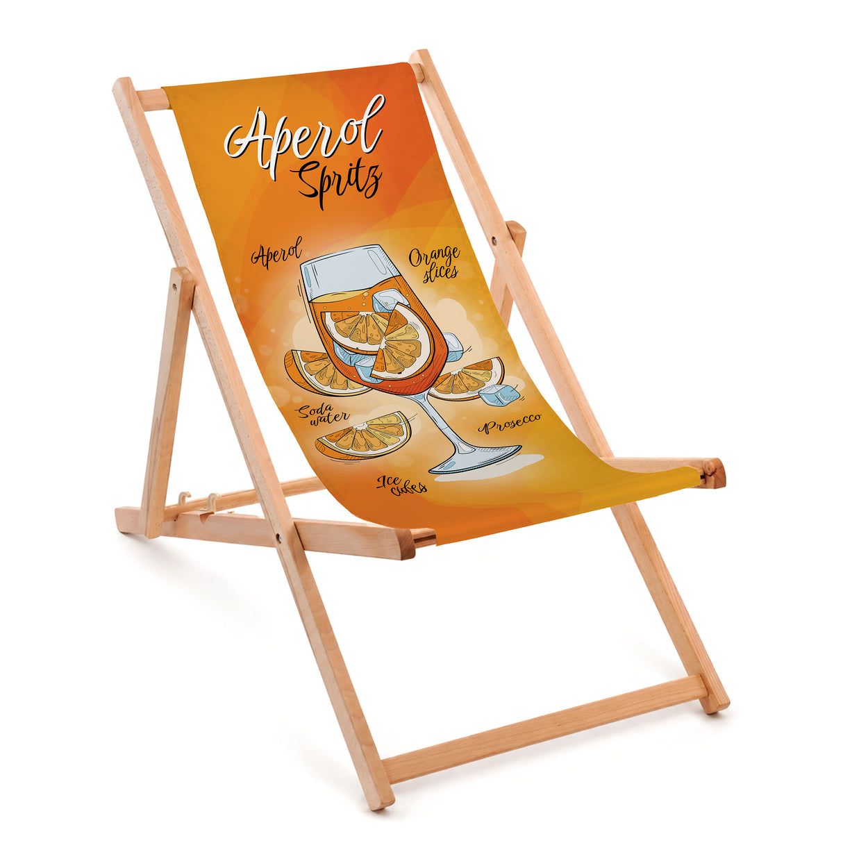 Leżak drewniany APEROL SPRITZ- Naturalny stelaż olejowany PREMIUM