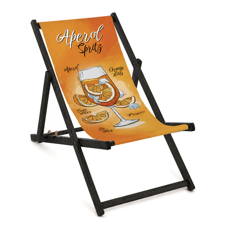 Leżak drewniany APEROL- Czarny stelaż olejowany PREMIUM