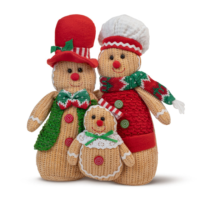 Zestaw świątecznych figurek z materiału Piernikowa Rodzina