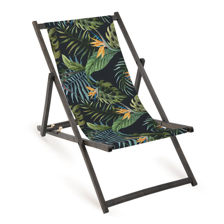 Leżak drewniany FULLPRINT LISCIE - Czarny Stelaż