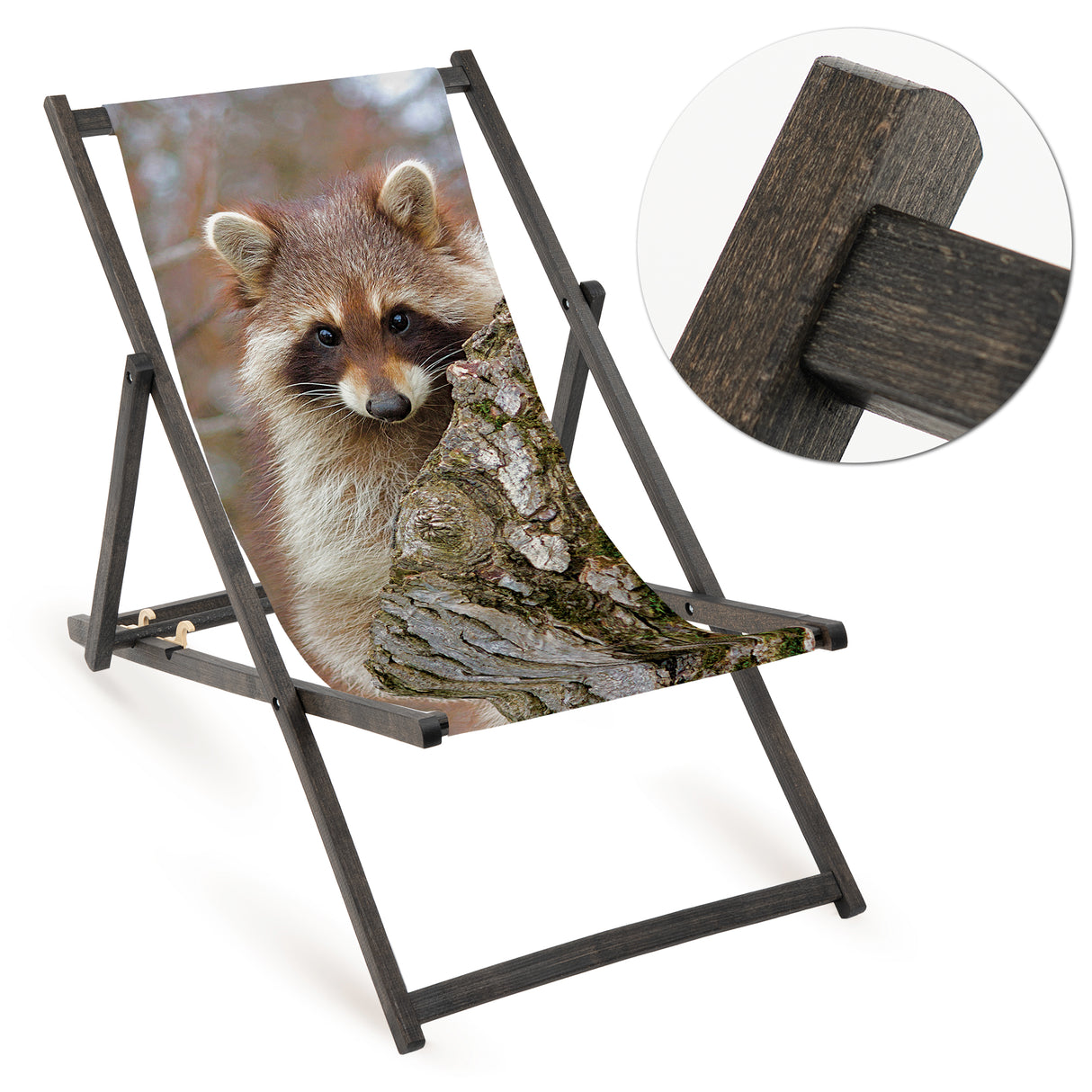 Leżak drewniany SZOP - Czarny Stelaż