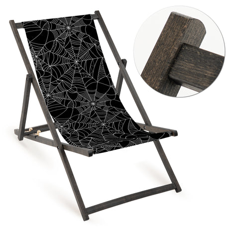 Leżak drewniany PAJĘCZYNA - Czarny Stelaż