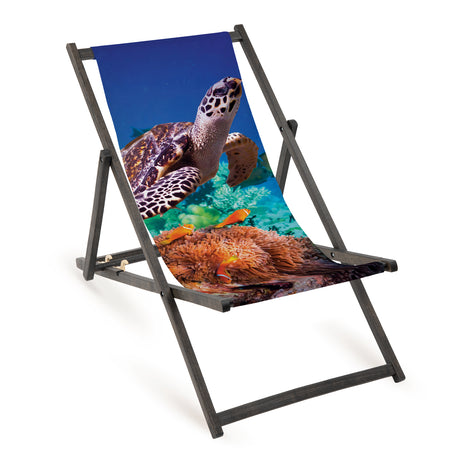 Leżak drewniany ŻÓŁW - Czarny Stelaż