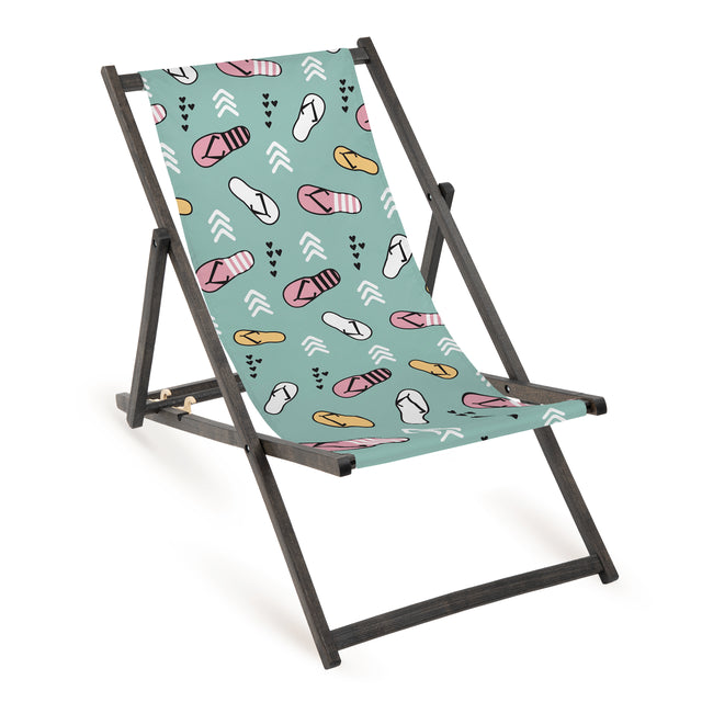 Leżak drewniany KLAPKI - Czarny Stelaż