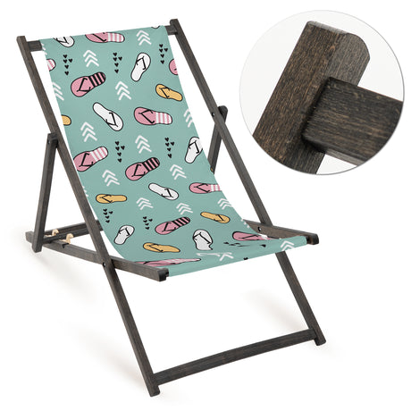 Leżak drewniany KLAPKI - Czarny Stelaż