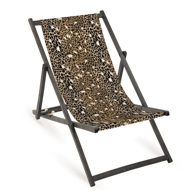 Leżak Drewniany CĘTKI LAMPARTA - Czarny Stelaż