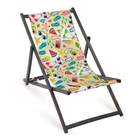 Leżak drewniany OWOCE - Czarny Stelaż