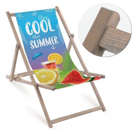 Leżak drewniany COOL SUMMER - Szary Stelaż