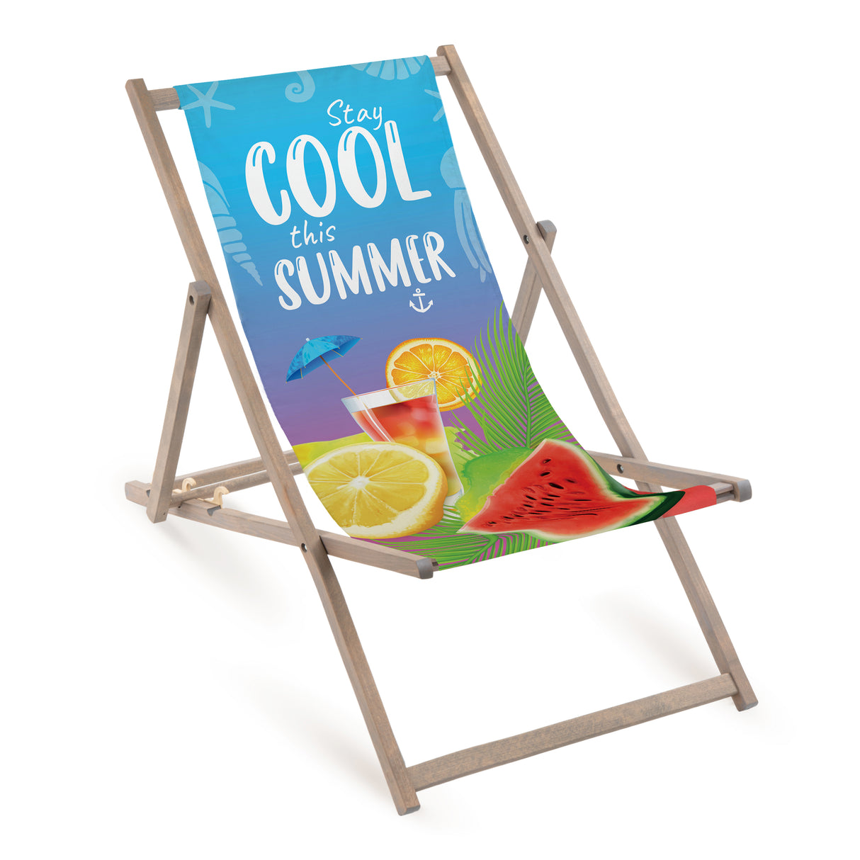 Leżak drewniany COOL SUMMER - Szary Stelaż