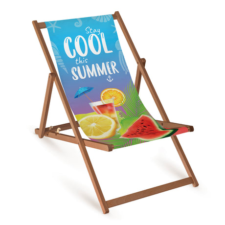 Leżak drewniany COOL SUMMER- Brązowy stelaż