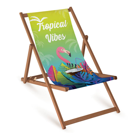 Leżak drewniany TROPICAL VIBES- Brązowy stelaż