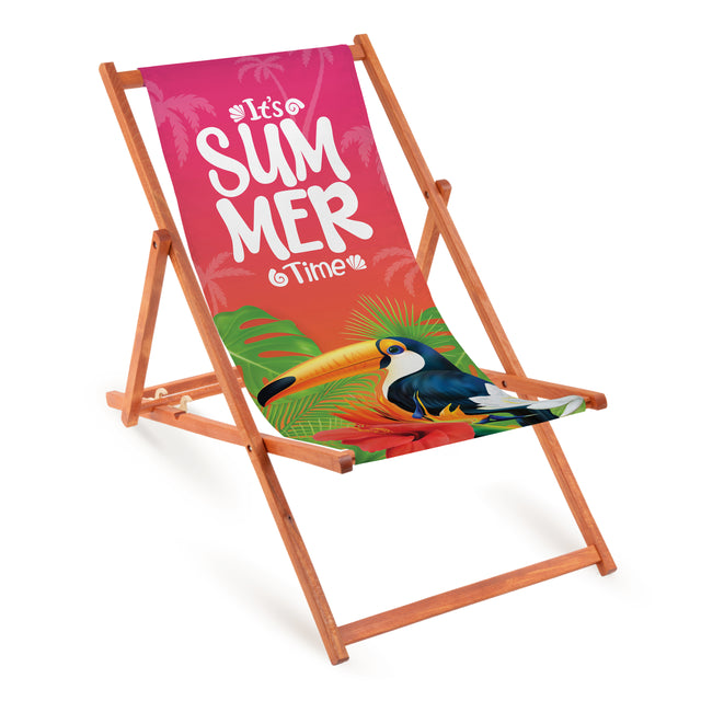 Leżak drewniany SUMMER TIME - Pomarańczowy Stelaż