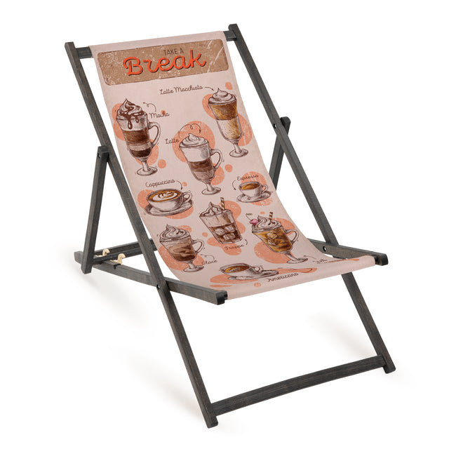 Leżak drewniany KAWA - Czarny Stelaż