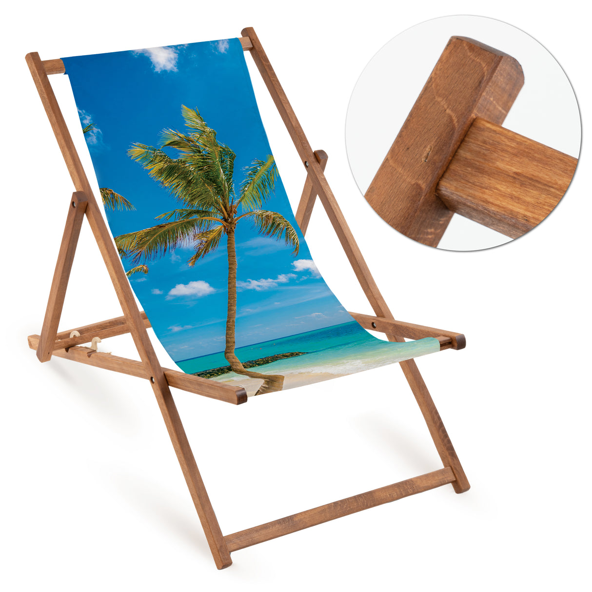 Leżak drewniany PALMA- Brązowy stelaż