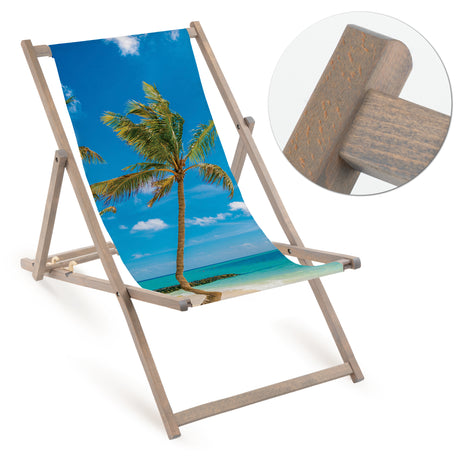 Leżak drewniany PALMY - Szary Stelaż