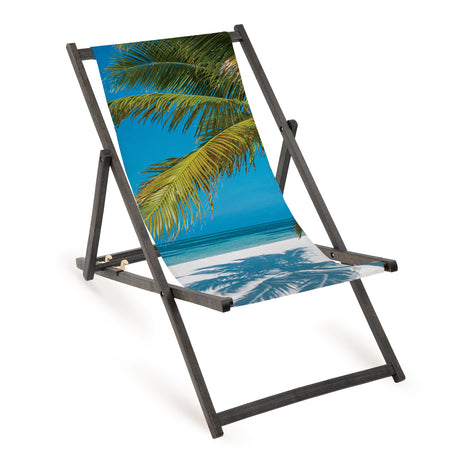 Leżak drewniany PALMY - Czarny Stelaż